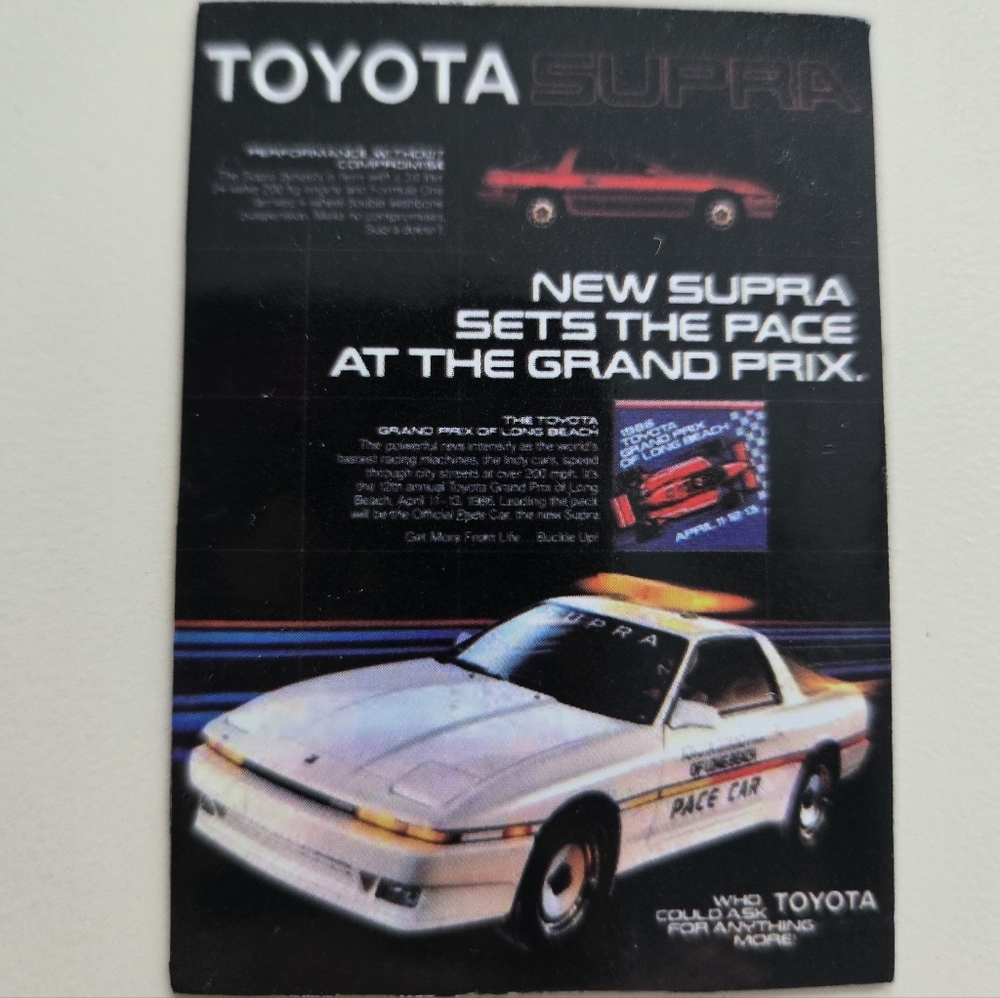 Toyota Supra Grand Prix Vintage Ad Custom Poster Magnet